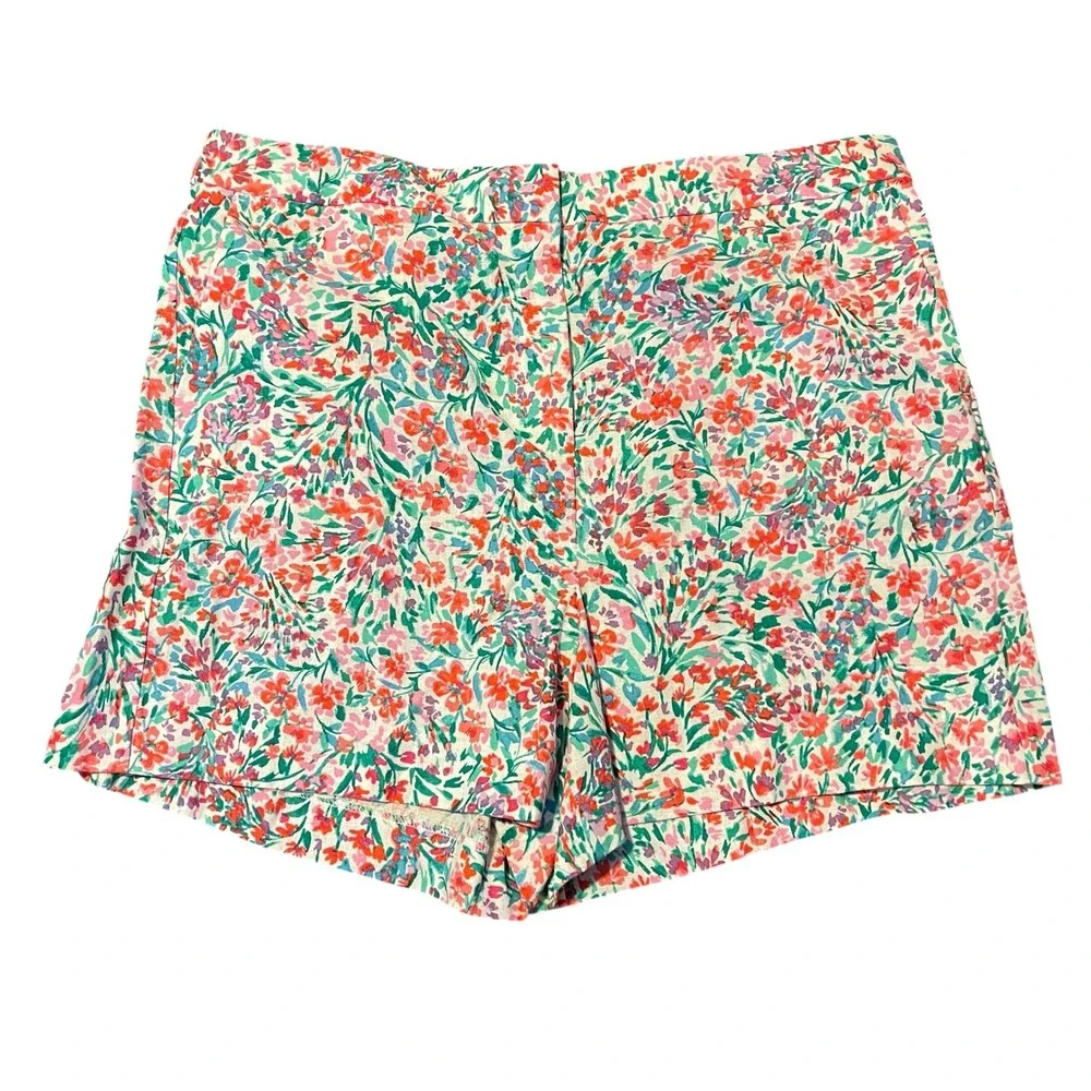 J.Crew Women Multi Floral Linen Blend Re-Imagined Pull On Shorts 16
